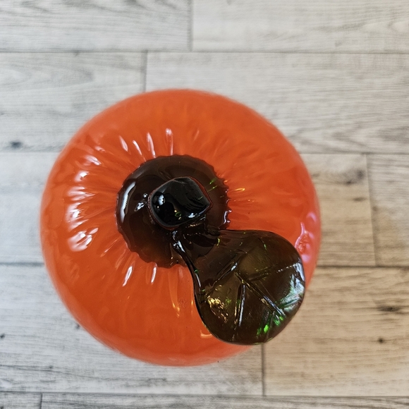 Art Glass Murano Style Hand Blown Glass Orange - Picture 3 of 6